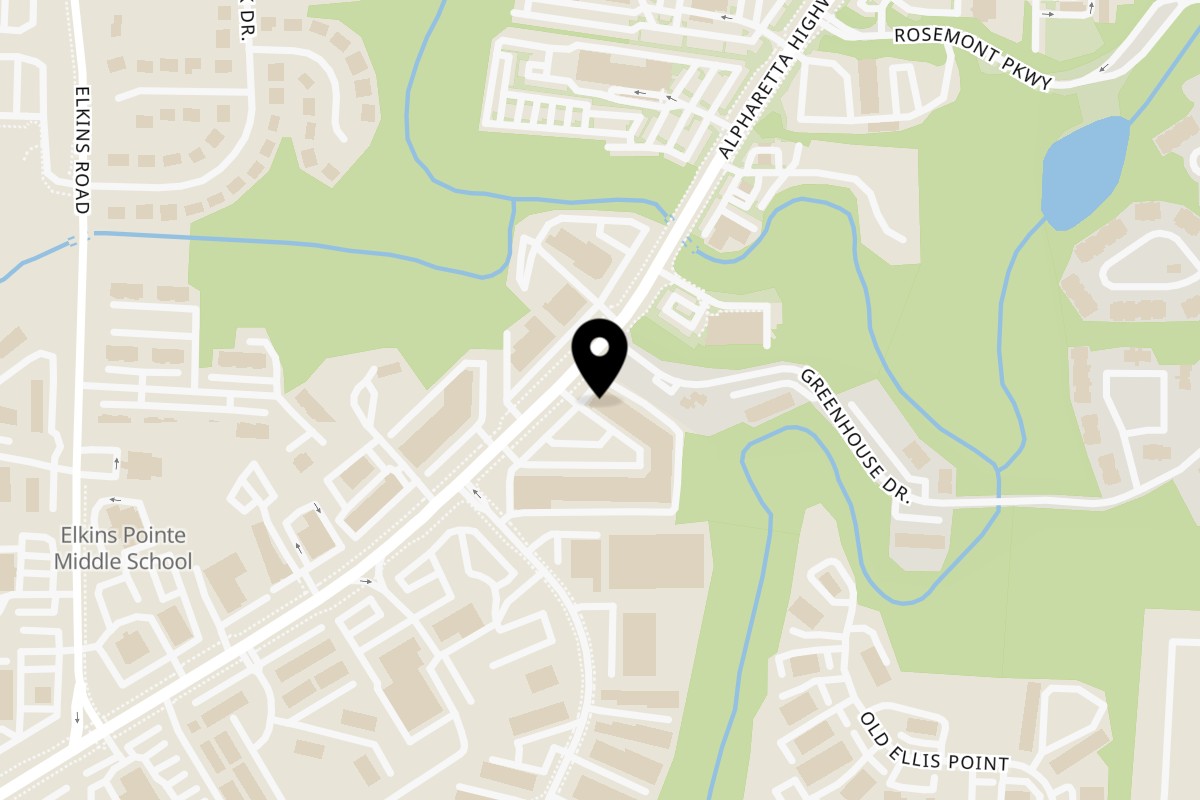 Map showing the location of Jerusalem Bakery & Grill Roswell on 11235 Alpharetta Hwy in Roswell